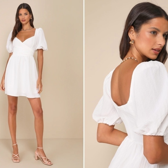 LULU's Bachelorette Engagement Bridal Shower Honeymoon Fit and Flare Mini Dress - Picture 3 of 4